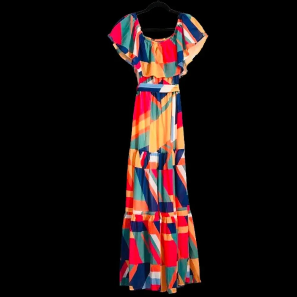 💃 SoSoShanel Off-Shoulder Multicolor Dress – Size S (NWT) ✨ - Picture 7 of 8
